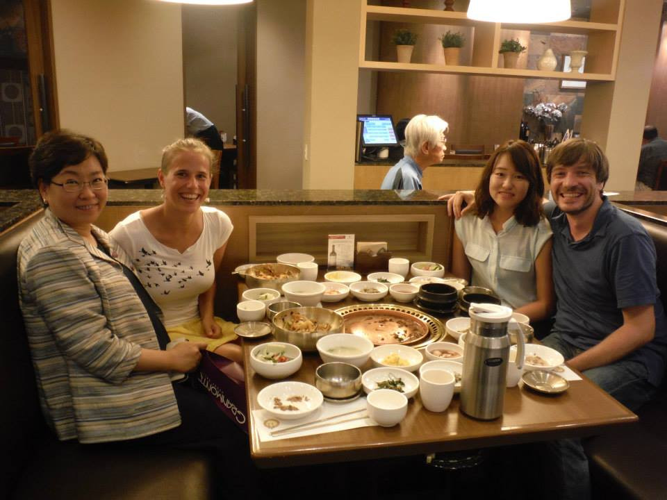 Post-lunch happiness after a fulfilling Korean meal at Sariwon, capturing the joy and satisfaction of enjoying Korean cuisine.