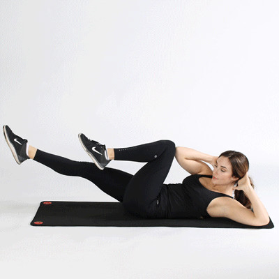 Bicycle crunch exercise to work oblique muscles and reduce love handles