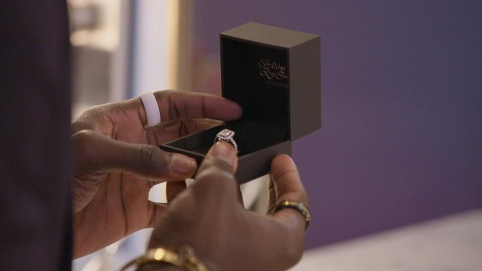 Close-up of engagement rings featured on Love Is Blind, showcasing the show's focus on commitment.