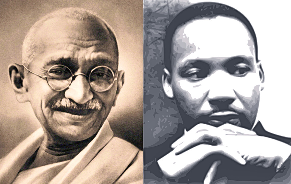 Gandhi and Martin Luther King Jr. portraits