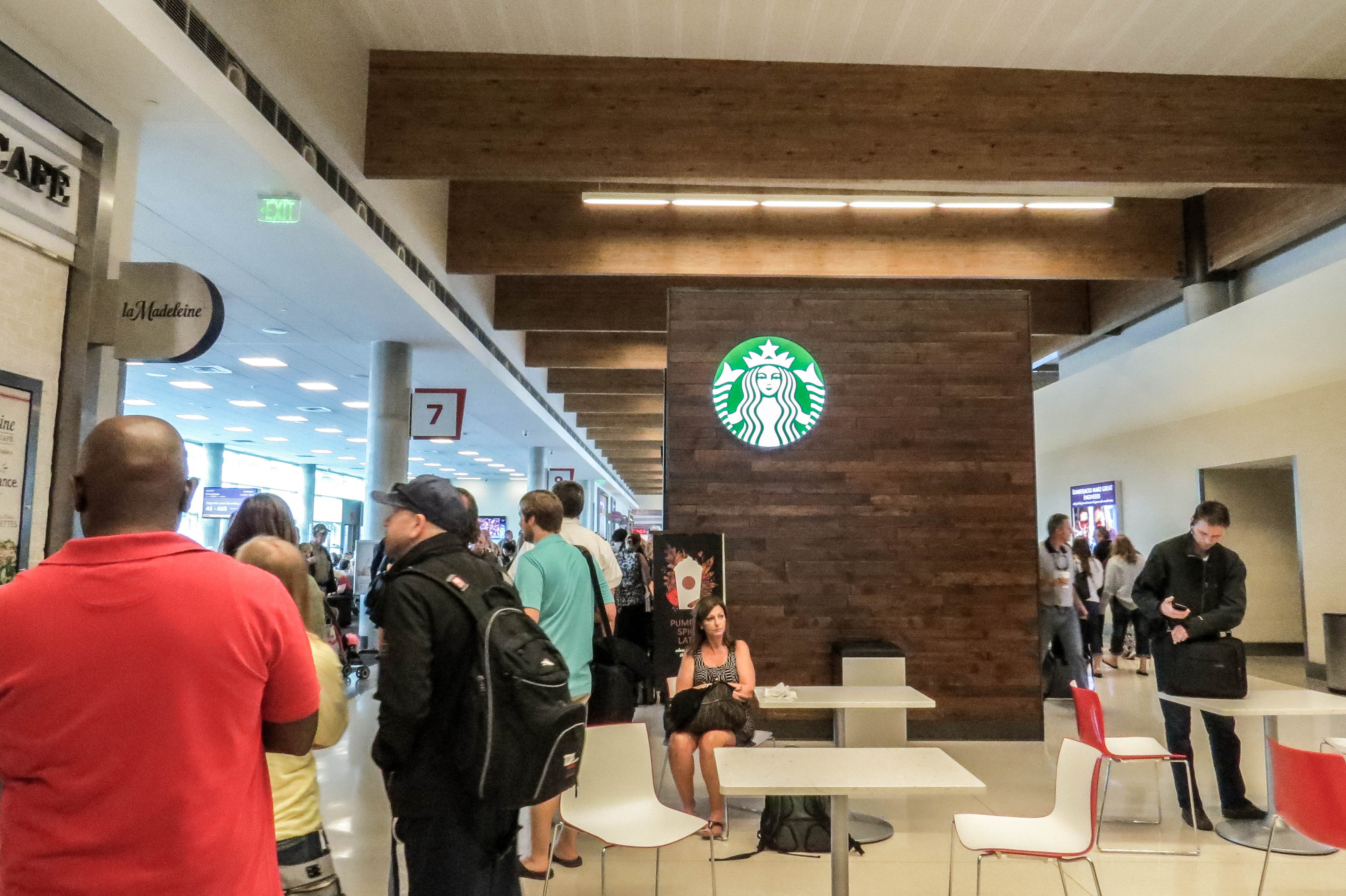 Selection of healthy drinks and snacks available at Dallas Love Airport cafes.