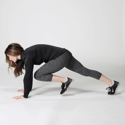 Person doing mountain climbers