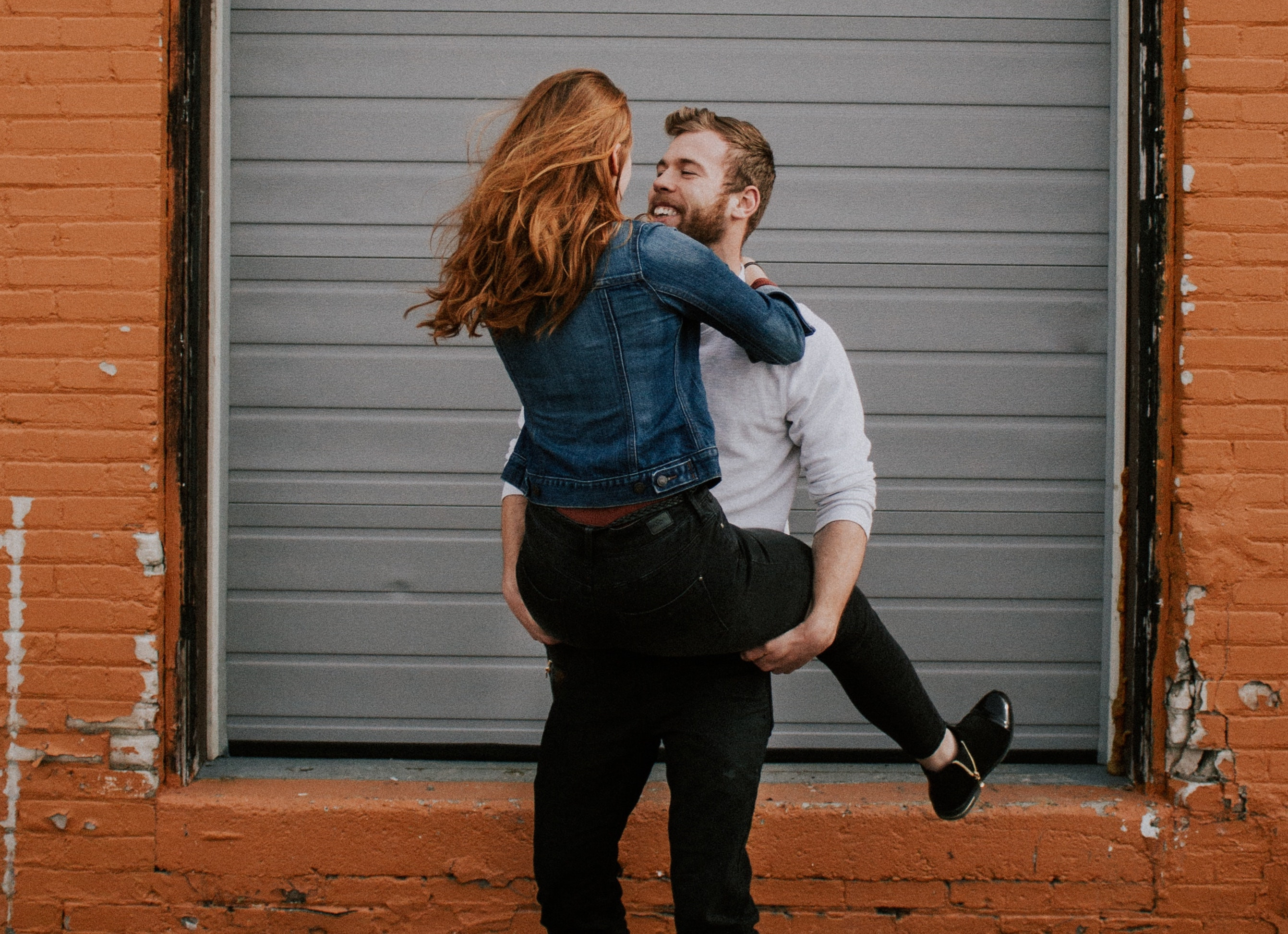 Man and woman hugging